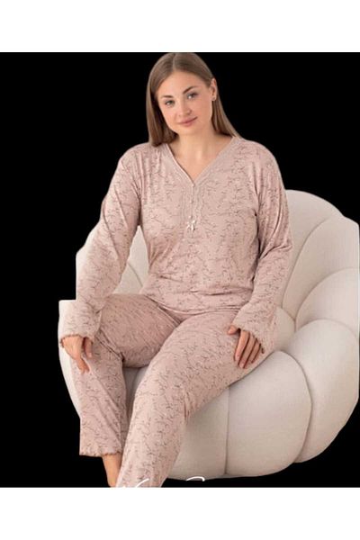 Fanilam Long Sleeve Plus Size Viscose Women's Pajama Set