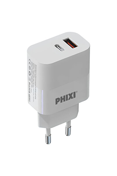 Phixi Ultimate UPD4145 45W Pd Çift Çıkışlı Hızlı Şarj Adaptörü