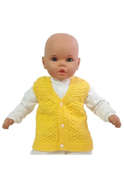 bebegen Triko Sarı Bebek Yelek