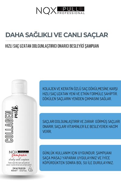 NQX PULL Shampoo Collagen and Keratin Anti-Hair Loss Fast Hair Growth Plumping Repair Nourishing