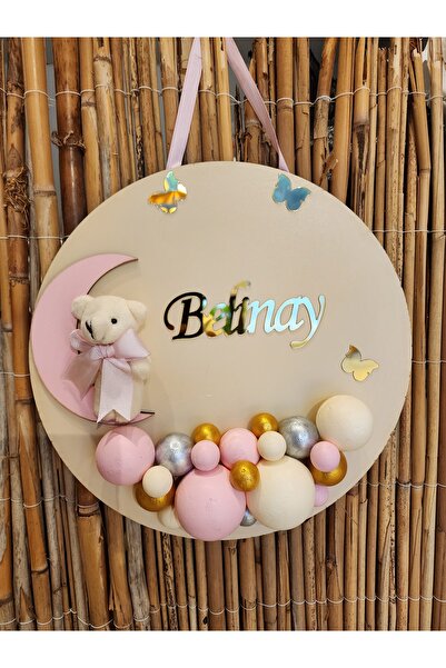 HD Different Bubble Ayıcıklı Bebek Kapı ve Duvar Süsü - İstediğiniz isim yazılır