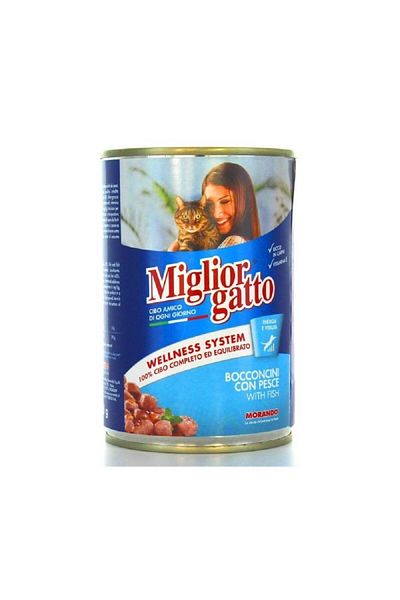 Miglior Chunks with Fish Wet Cat Food, 405g Pack of 12