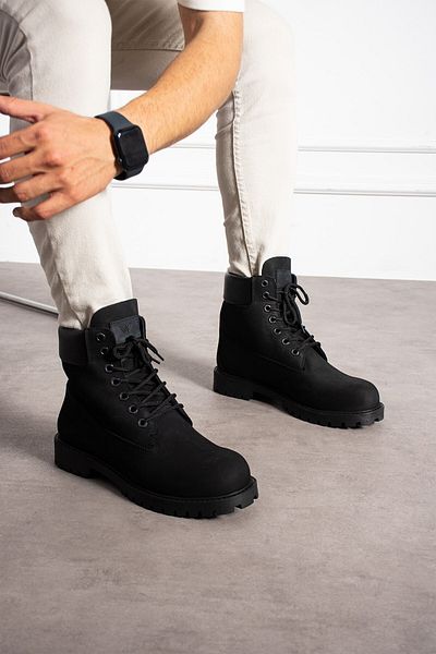 AlbiShoes Ανδρικές αντιολισθητικές σόλες Thermo Γνήσιο δέρμα Αδιάβροχο Μοντέλο Γάτας Χειμερινές Ανδρικές Μπότες