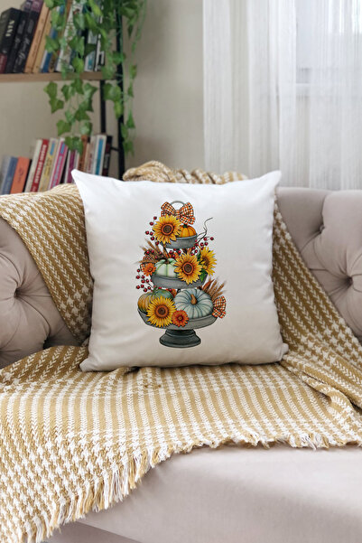 Evmila Βελούδινο κάλυμμα μαξιλαριού 43x43 με θέμα το φθινόπωρο