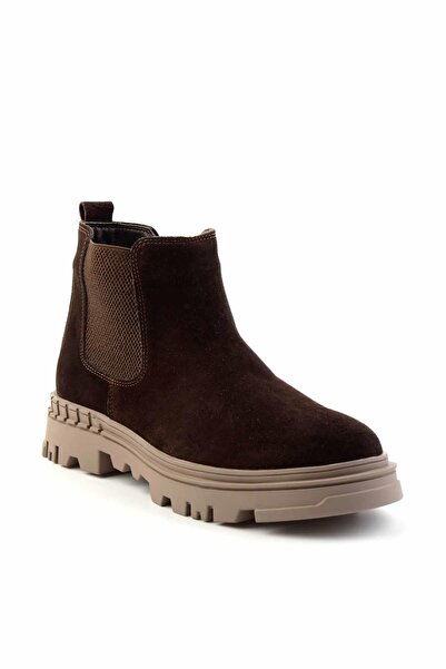Bambi Kahve Süet Hakiki Deri Erkek Bot & Bootie E02811420302