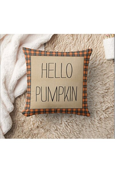 Evmila Βελούδινο κάλυμμα μαξιλαριού 43x43 με θέμα το φθινόπωρο