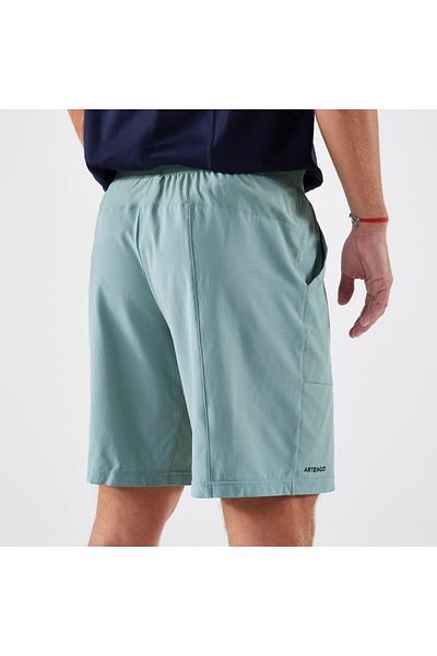 Decathlon Kuikma Men's Tennis Shorts - Green/Grey - Artengo Dry