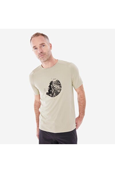 Decathlon Quechua Erkek Outdoor Tişört - Bej - MH500