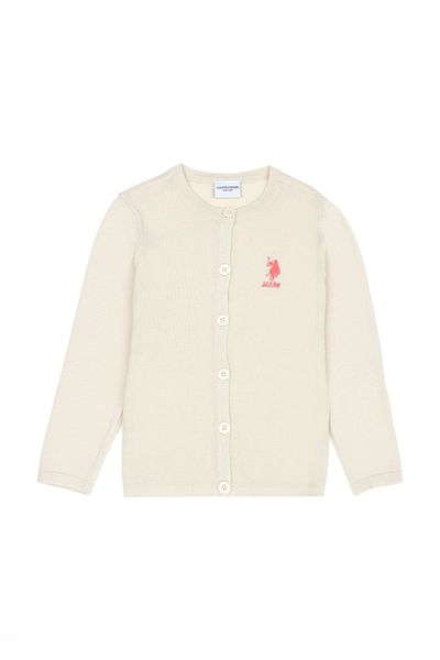 U.S. Polo Assn. Cardigan tricotat crem pentru fete 50271881 -VR071