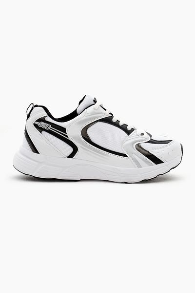 Tonny Black Unisex White Comfortable Fit Faylon Sole Lace-Up Sneakers