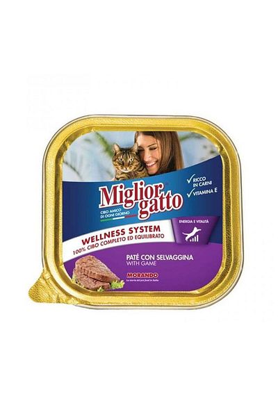 Miglior Pate with Game Wet Cat Food, 100g Pack of 12