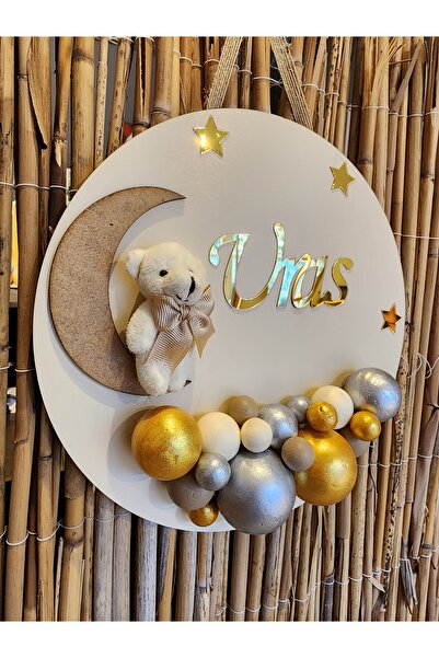 HD Different Bubble Ayıcıklı Bebek Kapı ve Duvar Süsü - İstediğiniz isim yazılır