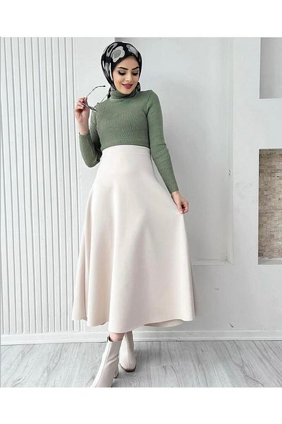 modasusev Scuba hijab flared skirt
