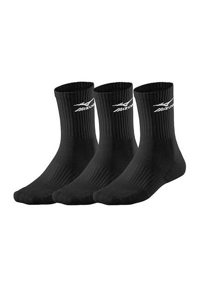 MIZUNO Унисекс комплект черни тренировъчни чорапи с 3 части