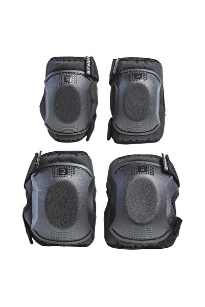 Decathlon Btwin Çocuk Diz Dirsek Destek Seti 3/6 Yaş Siyah Standart Boy