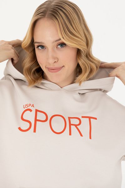 U.S. Polo Assn. Women's Stone Hooded Sweatshirt 50271612-Vr049