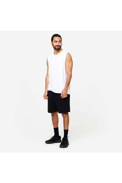 Decathlon Men's White Regular Athlete Tank 500 - Fitness Lightweight Training