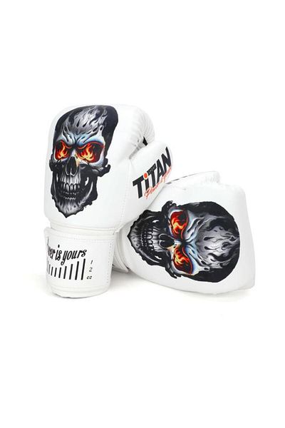 Titan Sport قفازات ملاكمة بيضاء منقوشة من كوروكافا
