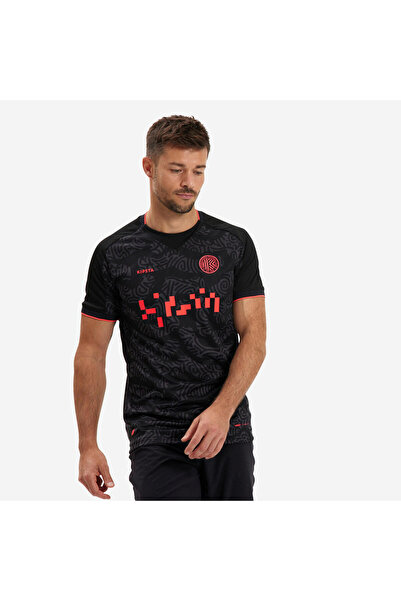 Decathlon Kipsta Kısa Kollu Futbol Forması - Siyah/Gri/Pembe - Viralto II