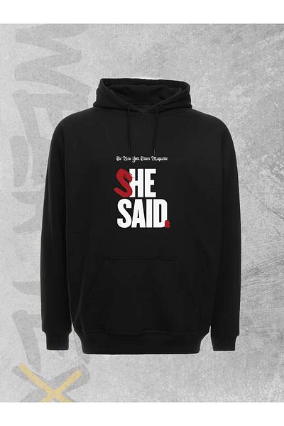WEARTEX Unisex She Said Printed Hooded Sweatshirt