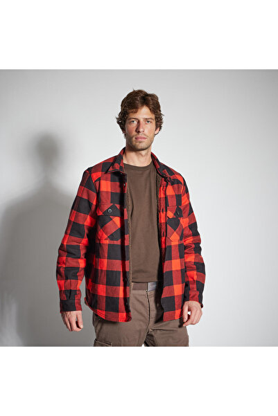 Decathlon Solognac Shirt Type Fleece Coat - Hunting and Nature Observation - Red - 500