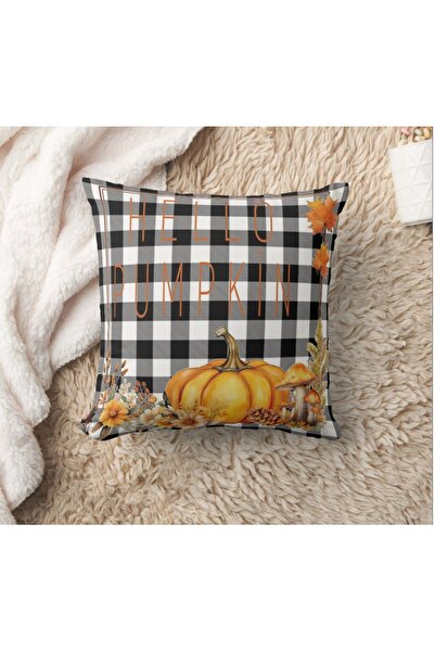 Evmila Βελούδινο κάλυμμα μαξιλαριού 43x43 με θέμα το φθινόπωρο