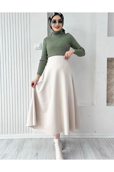 modasusev Scuba hijab flared skirt