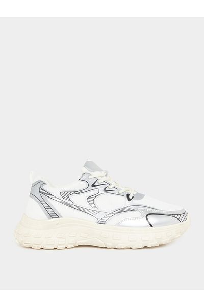 Styli Textured Lace Up Chunky Sole Sneakers