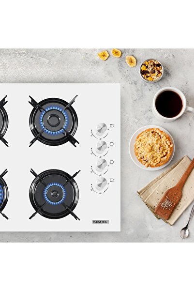 KUMTEL KO-40 TAHDF Camlı Ankastre Ocak - Beyaz