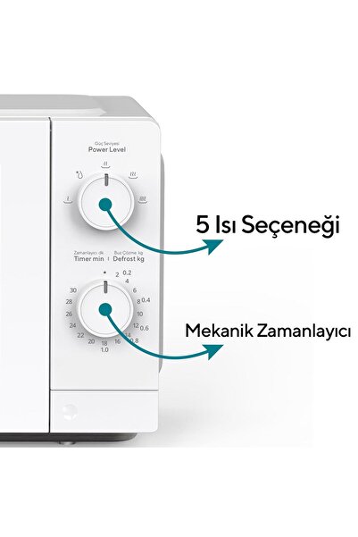 KUMTEL HMIN-04 700W Inverter Mikrodalga Fırın - Beyaz