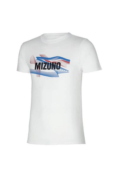 MIZUNO Γραφικό ανδρικό μπλουζάκι λευκό