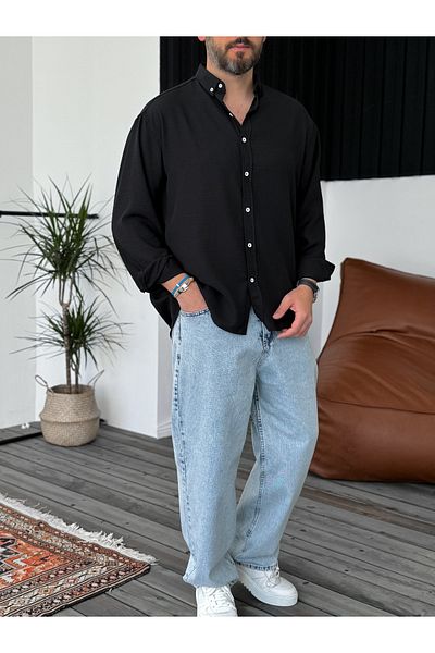 BYBASICMAN G-5138 Model Black Basic Shirt