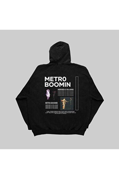 SVART WEAR Metro Boomin - Hanorac oversize negru cu design Heroes & Villains