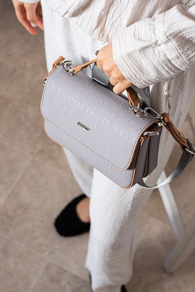 Just Polo 3-Eye Magnet Cover Long Strap Women's Hand and Cross Shoulder Bag - Gray 9014