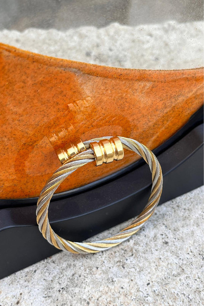 The Collection نموذج حبل الخوص سوار الصلب