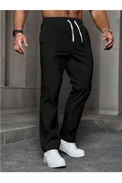 yx yustex sport Pantaloni de sport negri, largi, largi, cu potrivire conforta...