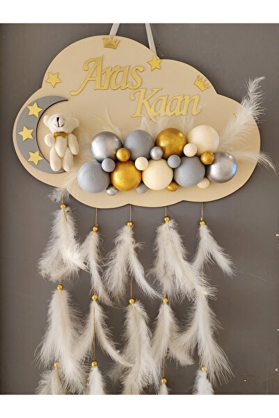 HD Different Kapı Süsü Ahşap Bulut Kapısüsü Bebek Odası Isimlik Strafor Toplu