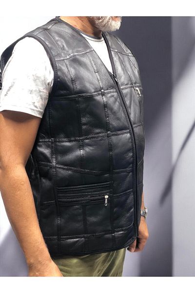 Sir Cliffson Genuine Lambskin Men's Vest with Real Fur Inside
