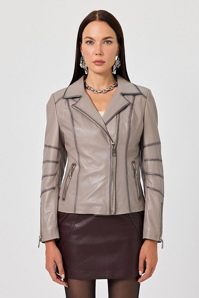 Deri Company Diana Beige Women's Leather Coat