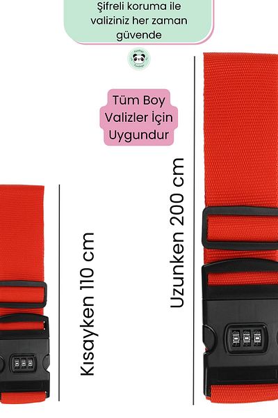 Pandogo Password Suitcase Lock Suitcase Belt Extra Security Protector Red 2 Pcs