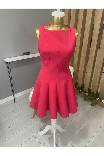 Flow Pomegranate Flower Patterned Bell Dress