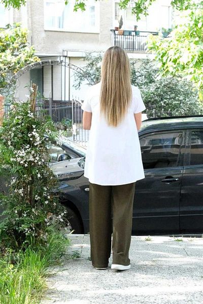 BEBE PLUS Wide Leg Ribbed Trousers with Elastic Waist