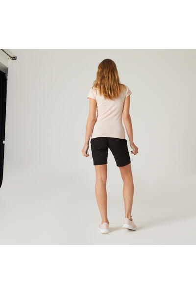 Decathlon Domyos Kadın Siyah Regular Spor Şortu 500 - Fitness