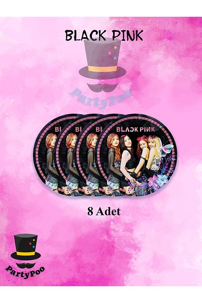 PartyPoo Blackpink Themed Plate Set of 8