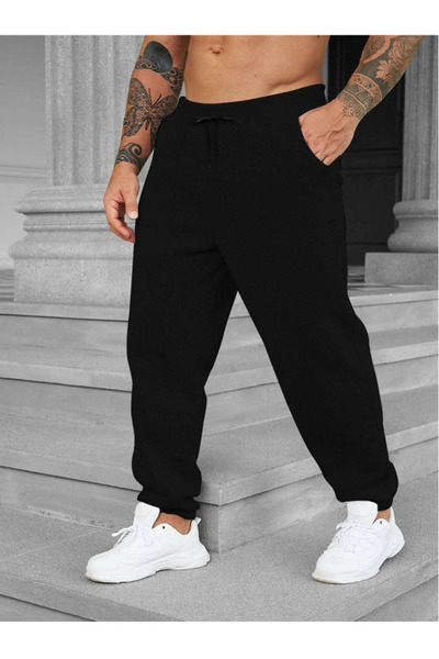 yx yustex sport Μαύρο Unisex Φαρδύ Παντελόνι Jogger που απομακρύνει τον ιδρώτα