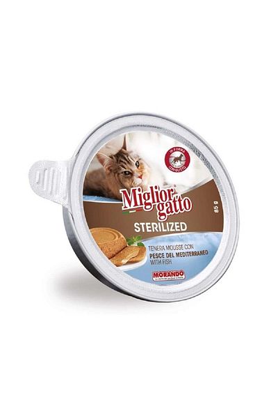 Miglior Soft Mousee with Fish Sterilized Wet Cat Food, 85 g, Pack of 12