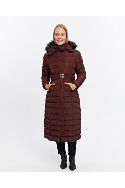 KMKkombin معطف رياضي منتفخ بحزام طويل مبطن للموسم الجديد للسيدات