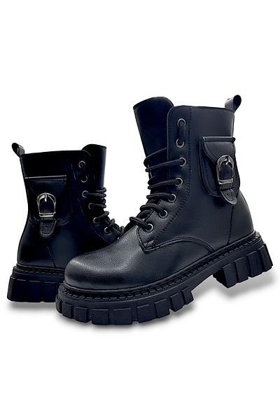 BEEBRON Cizme cu blană pentru fete - Cizme cu fermoar, Tkx S2302 Negru Mat