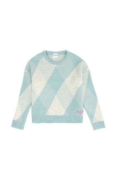 U.S. Polo Assn. Момичен пуловер с кръгло деколте 50271890 -Vr090