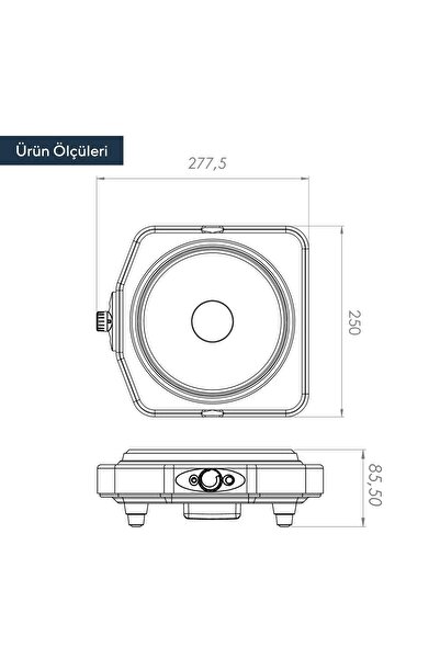 KUMTEL LX-7115 Ayarlanabilir Termostatlı Tekli Elektrikli Ocak - Siyah